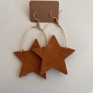 DONATING SOON! Bohemian Camel Star Leather Earrings